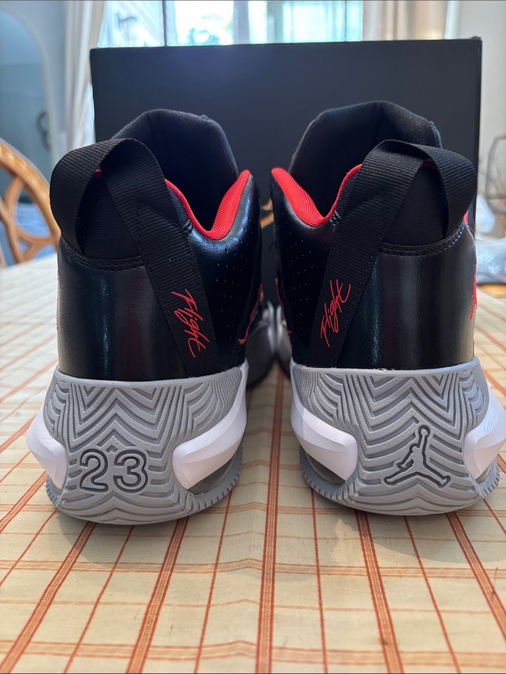Jordan Stay Loyal Men’s Black and Red High-Top Basketball Sneakers - Picture 5 of 7
